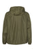 Independent Trading Company EXP54LWP Mens Water Resistant 1/4 Zip Windbreaker Hooded Jacket Army Green Flat Back