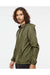 Independent Trading Co. EXP54LWP Mens 1/4 Zip Windbreaker Hooded Jacket Army Green Model Side