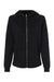 Independent Trading Company PRM2500Z Womens California Wave Wash Full Zip Hooded Sweatshirt Hoodie w/ Pockets Black Flat Front