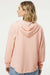 Independent Trading Company PRM2500Z Womens California Wave Wash Full Zip Hooded Sweatshirt Hoodie w/ Pockets Blush Pink Model Back