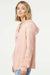 Independent Trading Company PRM2500Z Womens California Wave Wash Full Zip Hooded Sweatshirt Hoodie w/ Pockets Blush Pink Model Side