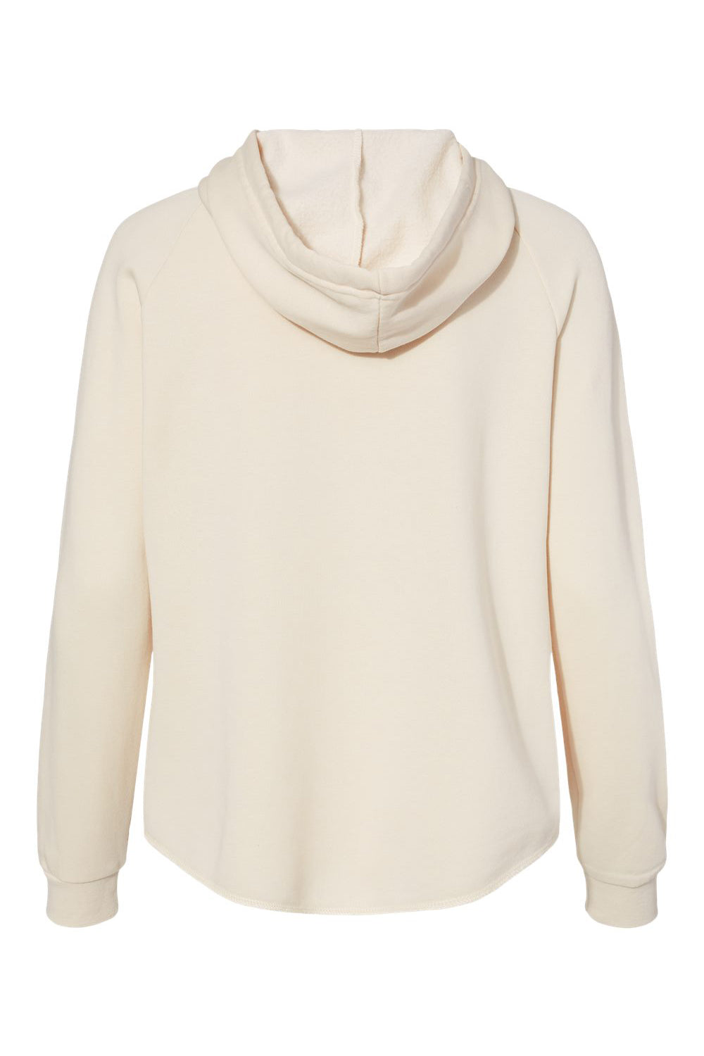 Independent Trading Company PRM2500Z Womens California Wave Wash Full Zip Hooded Sweatshirt Hoodie w/ Pockets Bone Flat Back