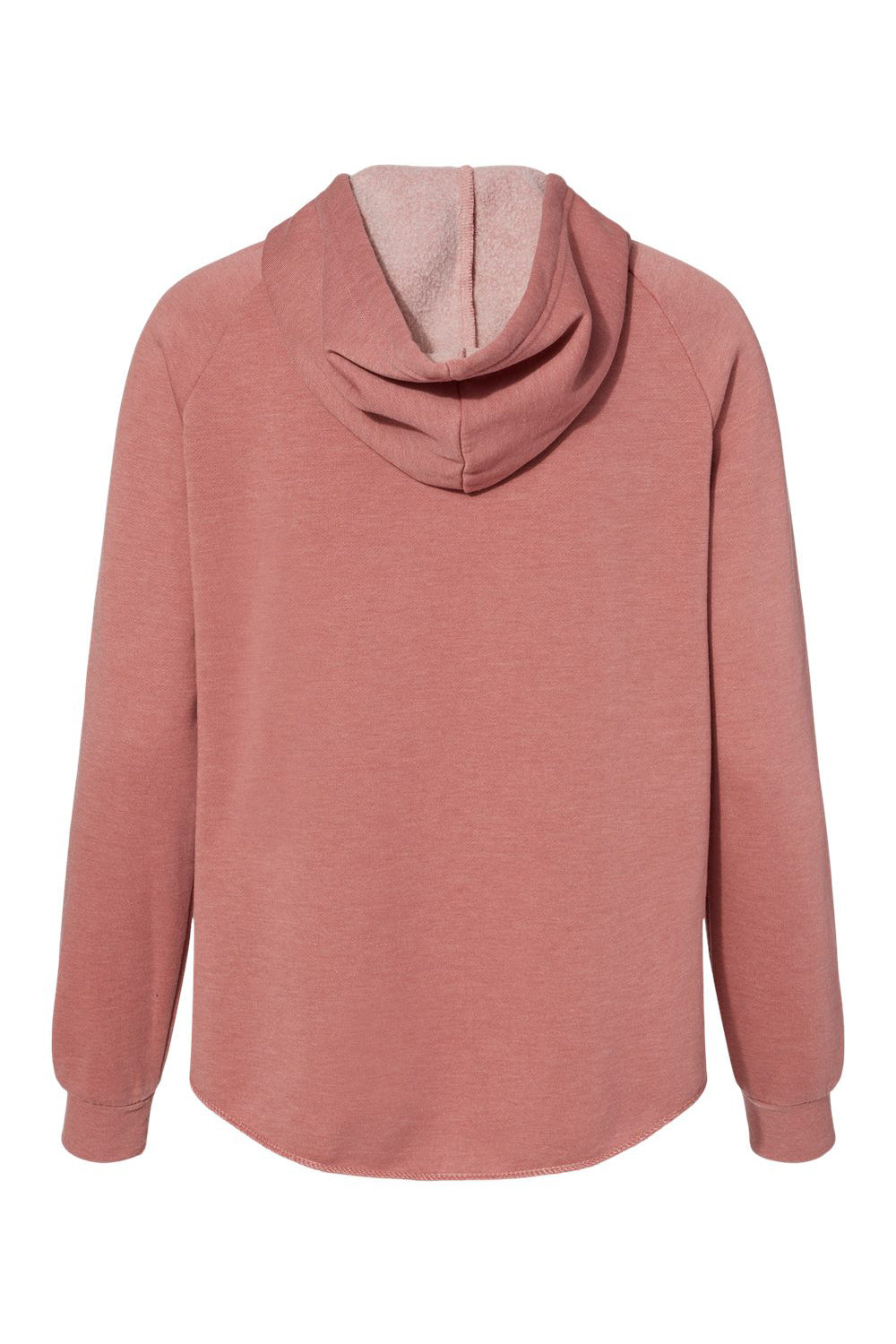 Independent Trading Company PRM2500Z Womens California Wave Wash Full Zip Hooded Sweatshirt Hoodie w/ Pockets Dusty Rose Flat Back