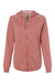 Independent Trading Company PRM2500Z Womens California Wave Wash Full Zip Hooded Sweatshirt Hoodie w/ Pockets Dusty Rose Flat Front