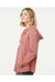Independent Trading Co. PRM2500Z Womens California Wave Wash Full Zip Hooded Sweatshirt Hoodie Dusty Rose Model Side