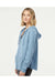 Independent Trading Co. PRM2500Z Womens California Wave Wash Full Zip Hooded Sweatshirt Hoodie Misty Blue Model Side