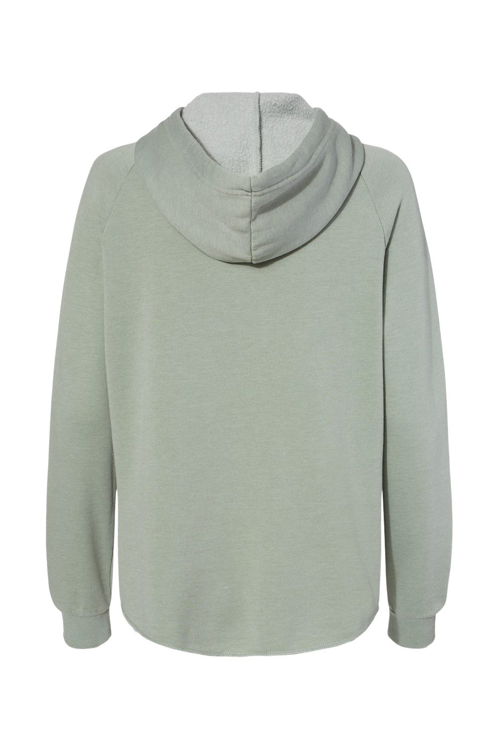 Independent Trading Company PRM2500Z Womens California Wave Wash Full Zip Hooded Sweatshirt Hoodie w/ Pockets Sage Green Flat Back