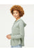 Independent Trading Co. PRM2500Z Womens California Wave Wash Full Zip Hooded Sweatshirt Hoodie Sage Green Model Side