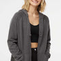 Independent Trading Company Womens California Wave Wash Full Zip Hooded Sweatshirt Hoodie w/ Pockets - Shadow Grey