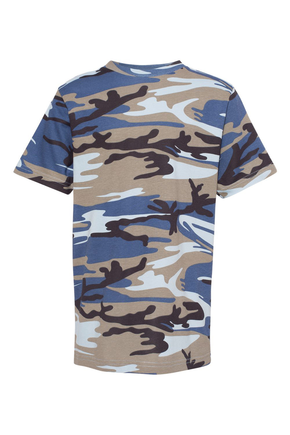 Code Five 2207 Youth Short Sleeve Crewneck T-Shirt Blue Woodland Flat Front
