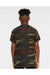 Code Five 2207 Youth Short Sleeve Crewneck T-Shirt Green Woodland Model Back