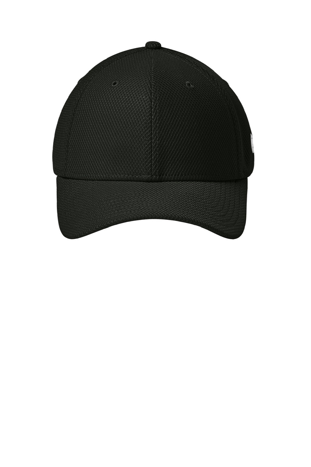 New Era Hats NE1121 Mens Moisture Wicking Stretch Fit Hat Flag Black Flat Front