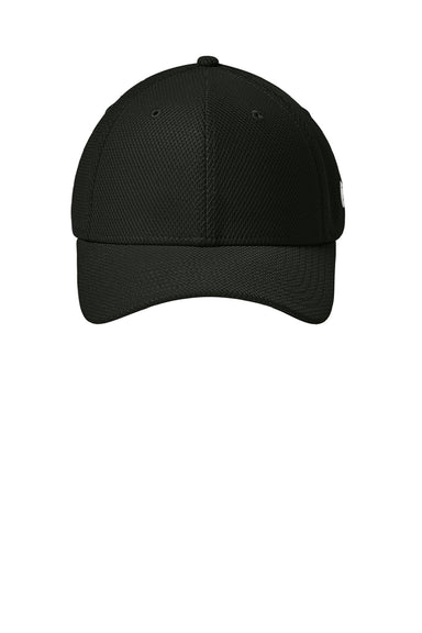 New Era Hats NE1121 Mens Moisture Wicking Stretch Fit Hat Flag Black Flat Front