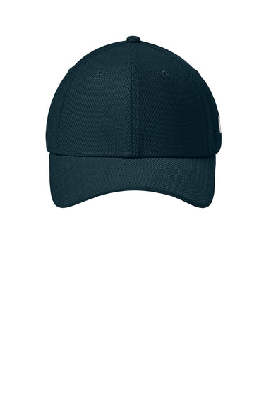 New Era Hats NE1121 Mens Moisture Wicking Stretch Fit Hat Flag Deep Navy Blue Flat Front