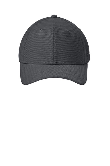 New Era Hats NE1121 Mens Moisture Wicking Stretch Fit Hat Flag Graphite Grey Flat Front