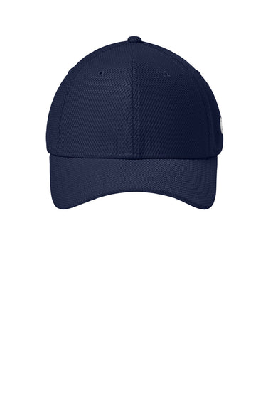 New Era Hats NE1121 Mens Moisture Wicking Stretch Fit Hat Flag True Navy Blue Flat Front