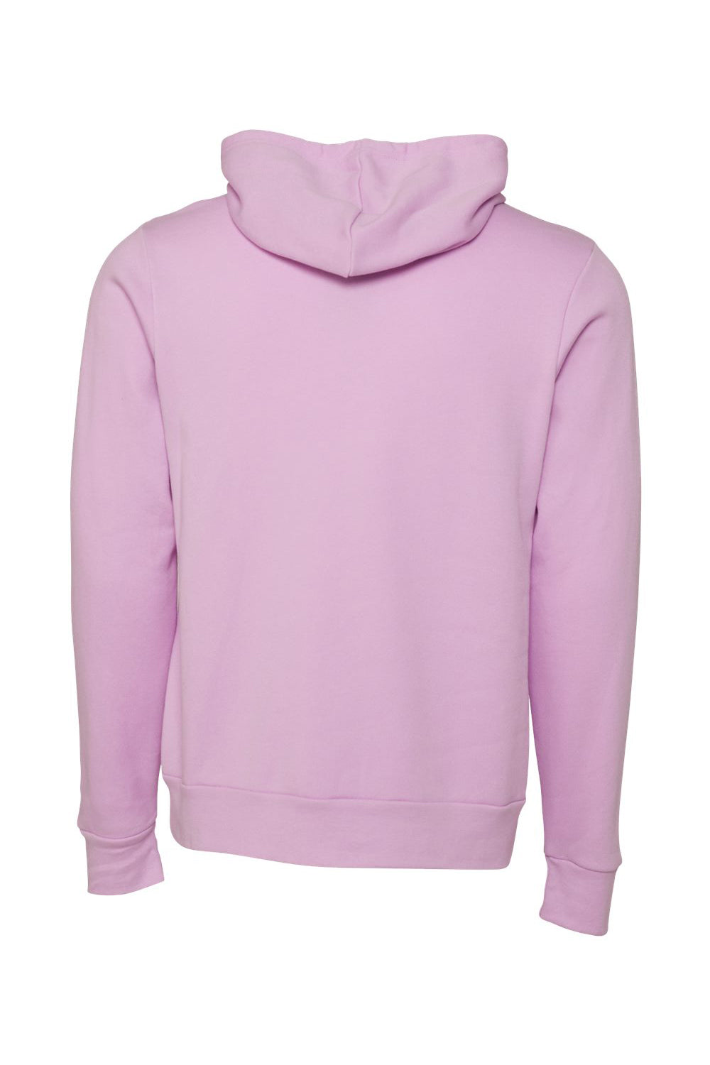 Bella + Canvas BC3719/3719 Mens Sponge Fleece Hooded Sweatshirt Hoodie w/ Pouch Pocket Lilac Purple Flat Back