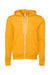 Bella + Canvas BC3739/3739 Mens Fleece Full Zip Hooded Sweatshirt Hoodie Gold Flat Front