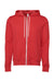 Bella + Canvas BC3739/3739 Mens Fleece Full Zip Hooded Sweatshirt Hoodie Heather Red Flat Front