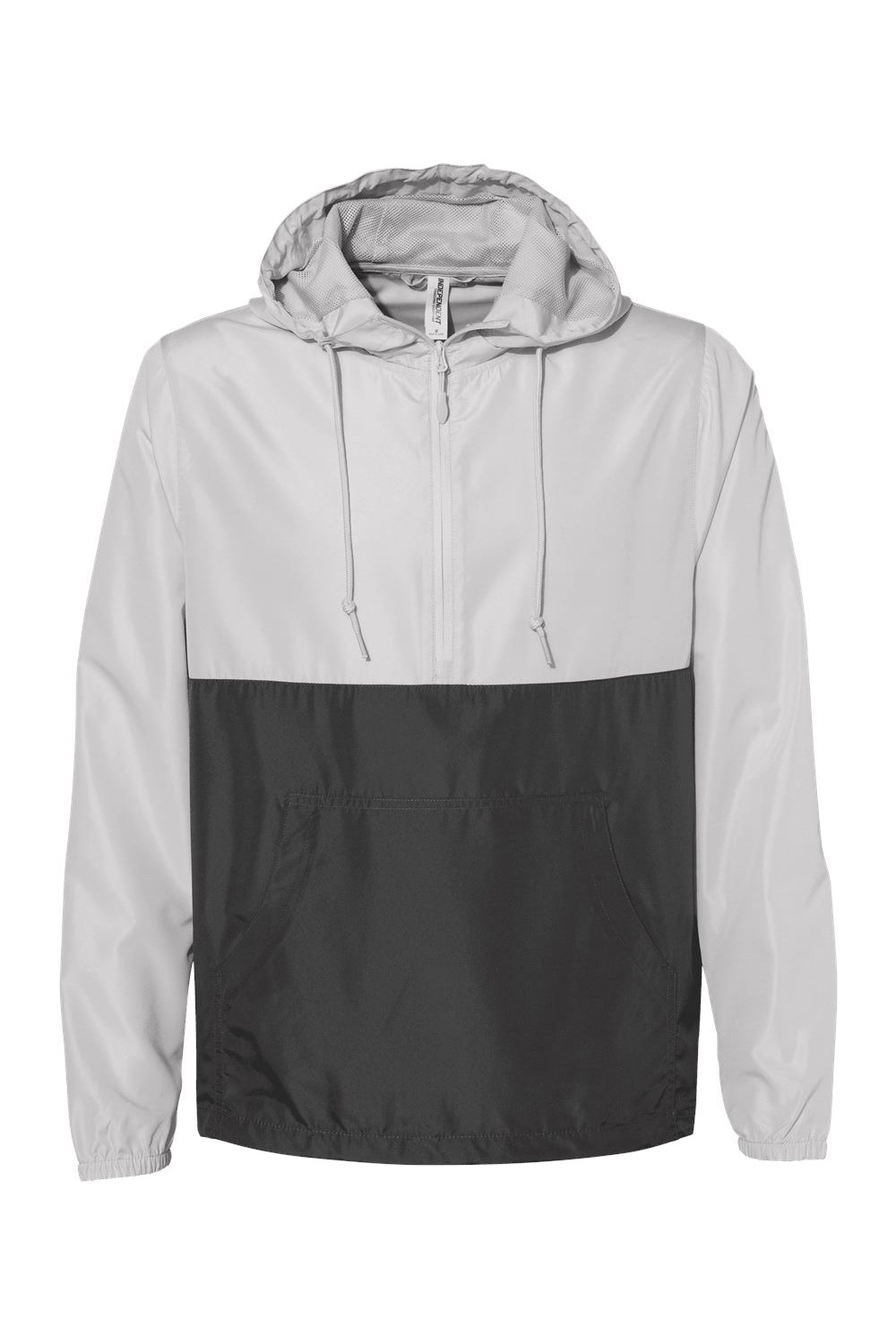 Independent Trading Company EXP54LWP Mens Water Resistant 1/4 Zip Windbreaker Hooded Jacket Smoke Grey/Graphite Grey Flat Front