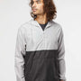 Independent Trading Co. Mens Water Resistant 1/4 Zip Windbreaker Hooded Jacket - Smoke Grey/Graphite Grey - NEW