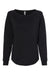 Independent Trading Company PRM2000 Womens California Wave Wash Crewneck Sweatshirt Black Flat Front