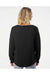 Independent Trading Co. PRM2000 Womens California Wave Wash Crewneck Sweatshirt Black Model Back