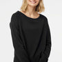 Independent Trading Company Womens California Wave Wash Crewneck Sweatshirt - Black