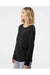 Independent Trading Co. PRM2000 Womens California Wave Wash Crewneck Sweatshirt Black Model Side