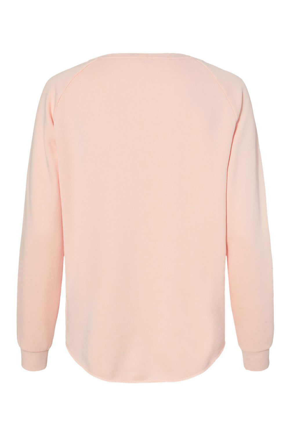 Independent Trading Company PRM2000 Womens California Wave Wash Crewneck Sweatshirt Blush Pink Flat Back