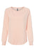 Independent Trading Company PRM2000 Womens California Wave Wash Crewneck Sweatshirt Blush Pink Flat Front