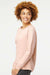 Independent Trading Company PRM2000 Womens California Wave Wash Crewneck Sweatshirt Blush Pink Model Side