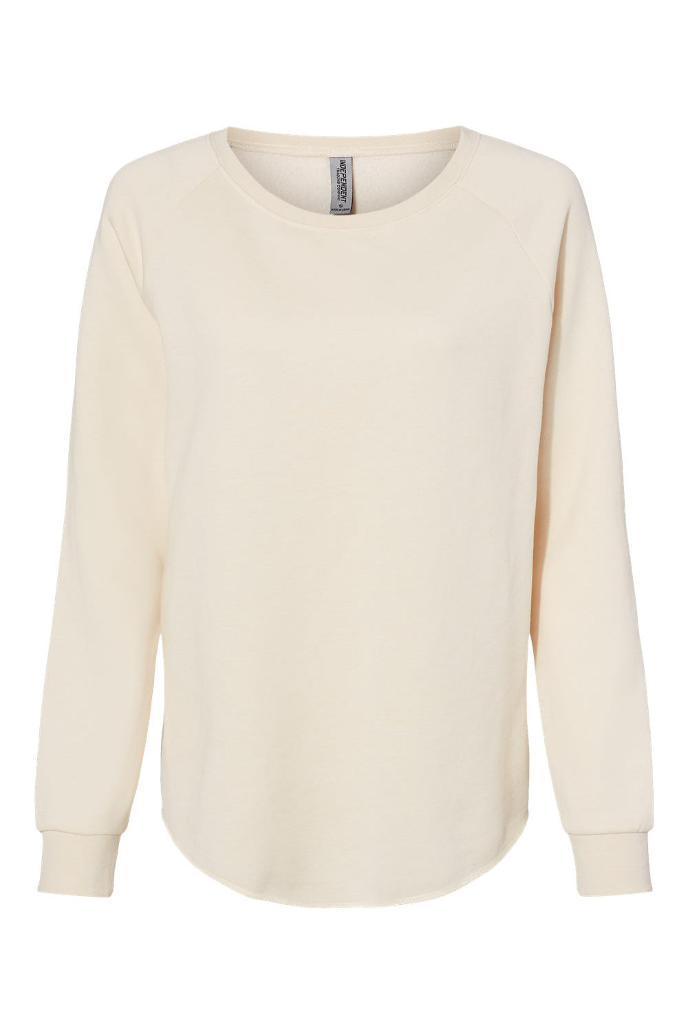 Independent Trading Company PRM2000 Womens California Wave Wash Crewneck Sweatshirt Bone Flat Front