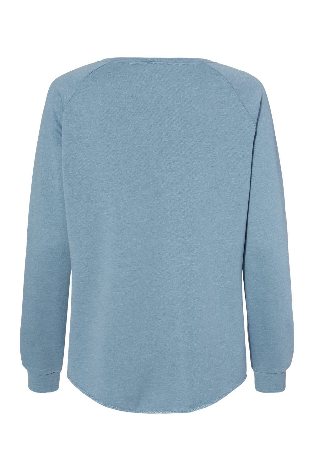 Independent Trading Company PRM2000 Womens California Wave Wash Crewneck Sweatshirt Misty Blue Flat Back