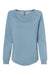 Independent Trading Co. PRM2000 Womens California Wave Wash Crewneck Sweatshirt Misty Blue Flat Front