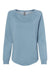 Independent Trading Company PRM2000 Womens California Wave Wash Crewneck Sweatshirt Misty Blue Flat Front