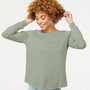 Independent Trading Co. Womens California Wave Wash Crewneck Sweatshirt - Sage Green - NEW