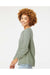 Independent Trading Co. PRM2000 Womens California Wave Wash Crewneck Sweatshirt Sage Green Model Side