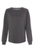 Independent Trading Company PRM2000 Womens California Wave Wash Crewneck Sweatshirt Shadow Grey Flat Front