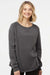 Independent Trading Company PRM2000 Womens California Wave Wash Crewneck Sweatshirt Shadow Grey Model Front