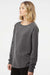 Independent Trading Company PRM2000 Womens California Wave Wash Crewneck Sweatshirt Shadow Grey Model Side