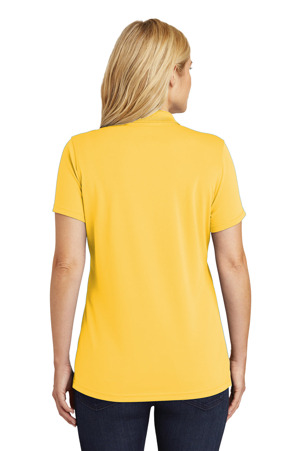 Port Authority LK110 Womens Dry Zone Moisture Wicking Short Sleeve Polo Shirt Sunburst Yellow Model Back