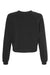 Bella + Canvas 7505 Womens Raglan Fleece Crewneck Sweatshirt Dark Grey Flat Back
