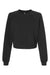 Bella + Canvas 7505 Womens Raglan Fleece Crewneck Sweatshirt Dark Grey Flat Front