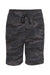 Independent Trading Company IND20SRT Mens Fleece Shorts w/ Pockets Black Camo Flat Front