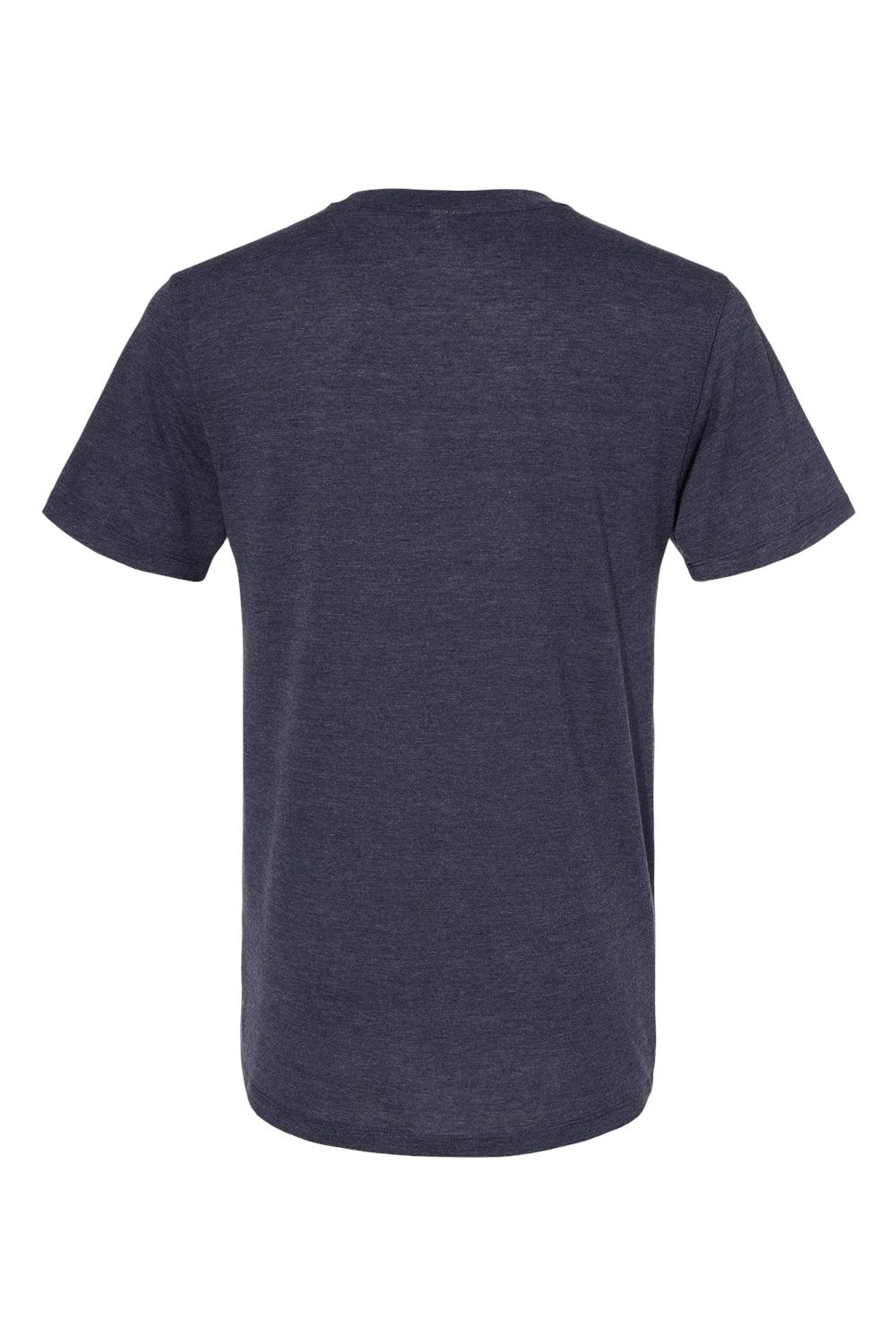 Augusta Sportswear 3065 Mens Short Sleeve Crewneck T-Shirt Heather Navy Blue Flat Back