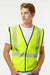 Kishigo 1571-1572 Unisex Mesh Vest Lime Green Model Front
