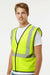 Kishigo 1571-1572 Unisex Mesh Vest Lime Green Model Side