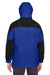 North End 88006 Mens 3-in-1 Water Resistant Full Zip Hooded Jacket Royal Cobalt Blue/Midnight Navy Blue Model Back