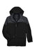 North End 88006 Mens 3-in-1 Water Resistant Full Zip Hooded Jacket Black/Grey Flat Front